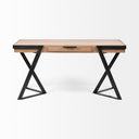 Steinbeck 61L x 2875W x 30H Light Brown Wooden Iron Frame Office Desk - Default Title