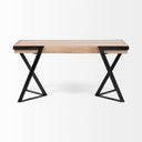 Steinbeck 61L x 2875W x 30H Light Brown Wooden Iron Frame Office Desk - Default Title