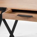 Steinbeck 61L x 2875W x 30H Light Brown Wooden Iron Frame Office Desk - Default Title