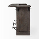 Cheers Dark Brown Solid Wood Wine Bottle Storage Kitchen Island - Default Title