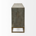 Genevieve II 70x158 Gray Fir Veneer WGold Metal Frame Base 9 Drawer Sideboard - Default Title