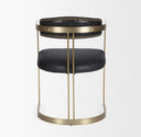 Hollyfield II Black Leather Seat Gold Iron Frame Dining Chair - Default Title