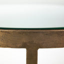 Reinhardt II 20 Round Glass Top Metal and Marble Detail EndSide Table - Default Title
