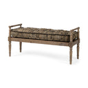 Fullerton II 57L x 21W Jute Patterned Top WBrown Wood Base Accent Bench - Default Title
