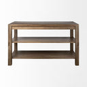 Emeril Brown Solid Wood Two-Tier Smooth Counter Top Kitchen Island - Default Title