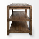 Emeril Brown Solid Wood Two-Tier Smooth Counter Top Kitchen Island - Default Title