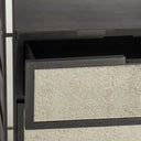 Sunnyvale 32L x 18W x 90H Dark Brown Solid Wood and Mirrored Glass Four Shelf Shelving Unit - Default Title