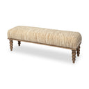 Alder II 55L x 16W Cream Upholstered Seat Wooden Base Accent Bench - Default Title