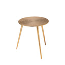 Reva III Small 16L x 16W Gold Round Top Cast Aluminum Accent Table - Default Title