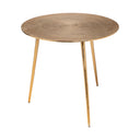 Reva I Large 24L x 24W Gold Round Top Cast Aluminum Accent Table - Default Title