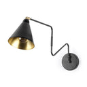 Cobalt 6L x 32W Black Metal Cone Shaped Swivel Wall Sconce - Default Title