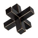 Abel Large 9L x 9W Black Metal Jack W Gold Accents - Default Title