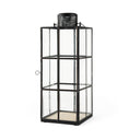 Gamfield 61L x 61W x 167H Large Black Metal and Glass Lantern - Default Title
