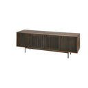 Grace I Two-Toned Brown Solid Wood TV Stand Media Console with Slated Doors TV up to 82 - Default Title