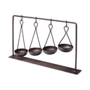 Enos 19L x 3W Black Metal 4 Bowl Ancient Spice Market Decorative Display - Default Title
