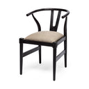 Trixie I Black Wooden Base w Dark Taupe Fabric Seat Dining Chair - Default Title