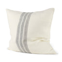 Patrice 22 x 22 Cream With Gray Stripes Decorative Pillow Cover - Default Title