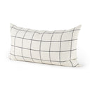 Suzanne 14 x 26 WhiteBlack Square Pattern Decorative Pillow Cover - Default Title