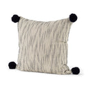 Krystal 20 x 20 CreamBlue Pom Pom Decorative Pillow Cover - Default Title