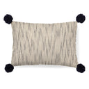 Krystal 13 x 21 CreamBlue Pom Pom Decorative Pillow Cover - Default Title