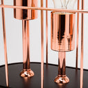 Sutton 193H Rose-Gold Metal Cylindrical Cage Three Bulb Table Lamp - Default Title