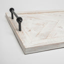 Alfred 35L x 16W Natural Wooden Herringbone Rectangular Tray - Default Title