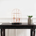 Sutton 193H Rose-Gold Metal Cylindrical Cage Three Bulb Table Lamp - Default Title