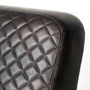 Horace I Black Leather Diamond Pattern wGold Iron Frame Accent Chair - Default Title