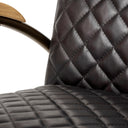 Horace I Black Leather Diamond Pattern wGold Iron Frame Accent Chair - Default Title