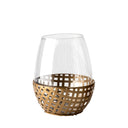 Reena I Small Gold Woven Metal Base Table Candle Holder - Default Title
