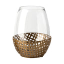 Reena II Large Gold Woven Metal Base Table Candle Holder - Default Title