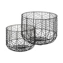 Idris Set of 2 Black Metal Geometric Mesh Bowls - Default Title