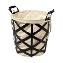 Liya 18L x 15W Black Metal Basket with Cream Fabric Liner - Default Title