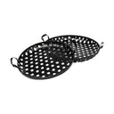 Lito Set of 2 Black Woven Metal Round Serving Trays - Default Title