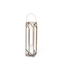Ivy Small Gold Metal Geometric Cage Candle Holder Lantern - Default Title