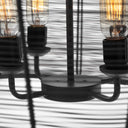 Camila 40x31 Black Metal Mesh-Style Four Bulb Chandelier - Default Title