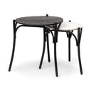 Etienne VII 24 Set of Two Round Top Black Wood and Marble Top Nesting Table - Default Title