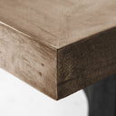 Araxi 95L x 41W x 30H Rectangular Brown Solid Wood Top Black Metal Base Dining Table - Default Title