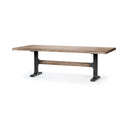 Araxi 95L x 41W x 30H Rectangular Brown Solid Wood Top Black Metal Base Dining Table - Default Title