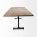 Araxi 95L x 41W x 30H Rectangular Brown Solid Wood Top Black Metal Base Dining Table - Default Title