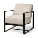 Stamford Light Beige Upholstered Seat w Wood Back Metal Frame Accent Chair - Default Title