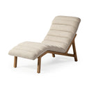Pierre Beige Fabric Upholstered Armless Chaise Lounge Chair - Default Title