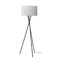 Ambrose 200L x 200W x 618H Black Metal WWhite Fabric Shade Floor Lamp - Default Title
