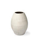 Reyan Small Pearl White Ceramic Striped Vase - Default Title