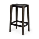 Nell 30 Seat Height Black Metal Seat Foot Rest With Black Wood Legs Stool - Default Title