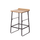 Conan 25 Seat Height Brown Wood Seat Black Metal Frame Counter Stool - Default Title