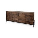 Glenn VI 715x18 Dark Brown Wood Frame w Black Iron Accent 6 Drawer 2 Door Cabinet Sideboard - Default Title