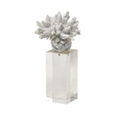 Isla Large 5L x 5W White Replica Resin Coral On Clear White Glass - Default Title
