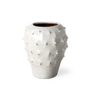 Julian Small Glossy White Ceramic Spoked Vase - Default Title