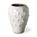 Julian Large Glossy White Ceramic Spoked Vase - Default Title